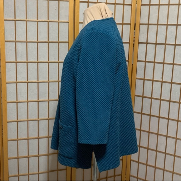 Coldwater Creek teal, waffle-weave tunic, size 3X. - Picture 2 of 8